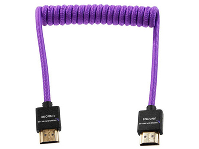 Kondor Blue Gerald Undone MK2 Coiled Full HDMI Cable 30 To 60cm Purple